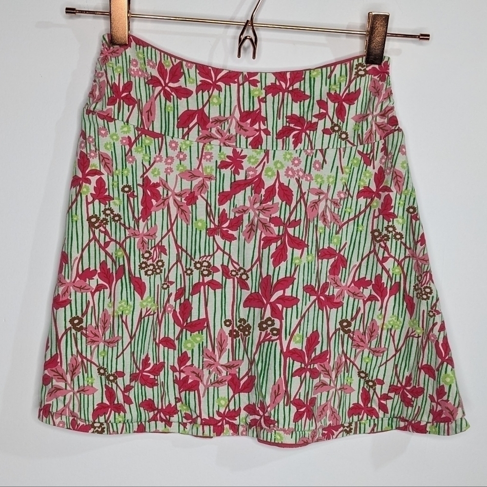 ✨3/$15 Patagonia pink green floral foliage skirt 10